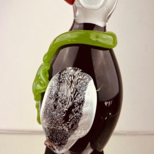 Kolorowa szklana figurka PINGWIN- zielony