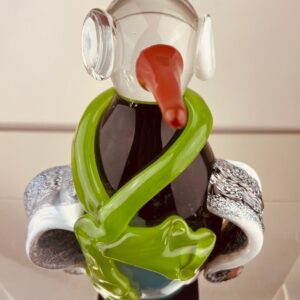 Kolorowa szklana figurka PINGWIN- zielony