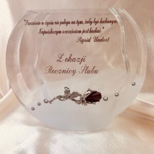 Grawerowany wazon z okazji „Rocznicy Ślubu”