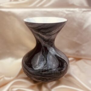 Wazon szklany marmurkowy czarno-biały 25 cm