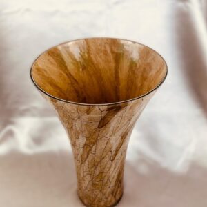 Wazon dekoracyjny szklany brązowy – efekt marmuru / crackle, nowoczesny design