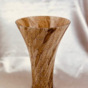 Wazon dekoracyjny szklany brązowy – efekt marmuru / crackle, nowoczesny design