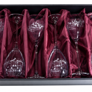 Kieliszki do wina zdobione kryształkami 380 ml – zestaw 6 szt.
